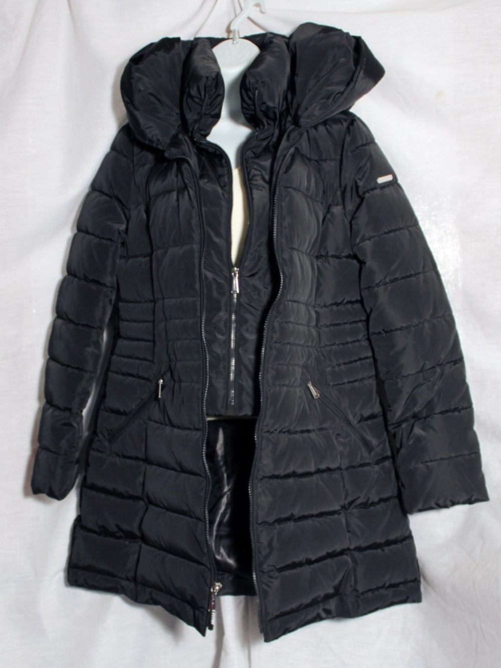 Laundry by Shelli Segal Bibbed Hooded Puffer Coat M
